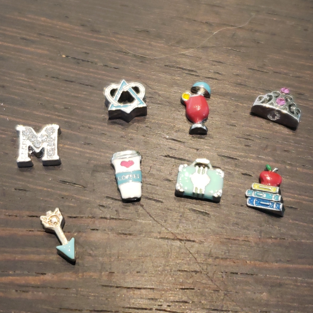 Eight Origami Owl Charms 20$